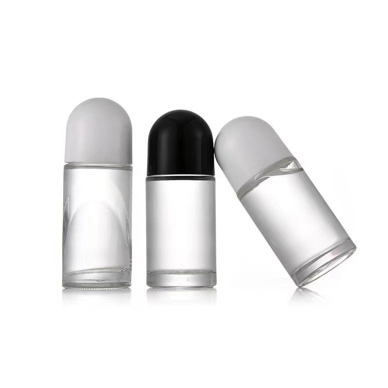 Glass Roll-on Bottles Manufacturer - In Stock 30ml 50ml Transparent Perfume & Deodorant Golden Lid Thickening Cylindrical