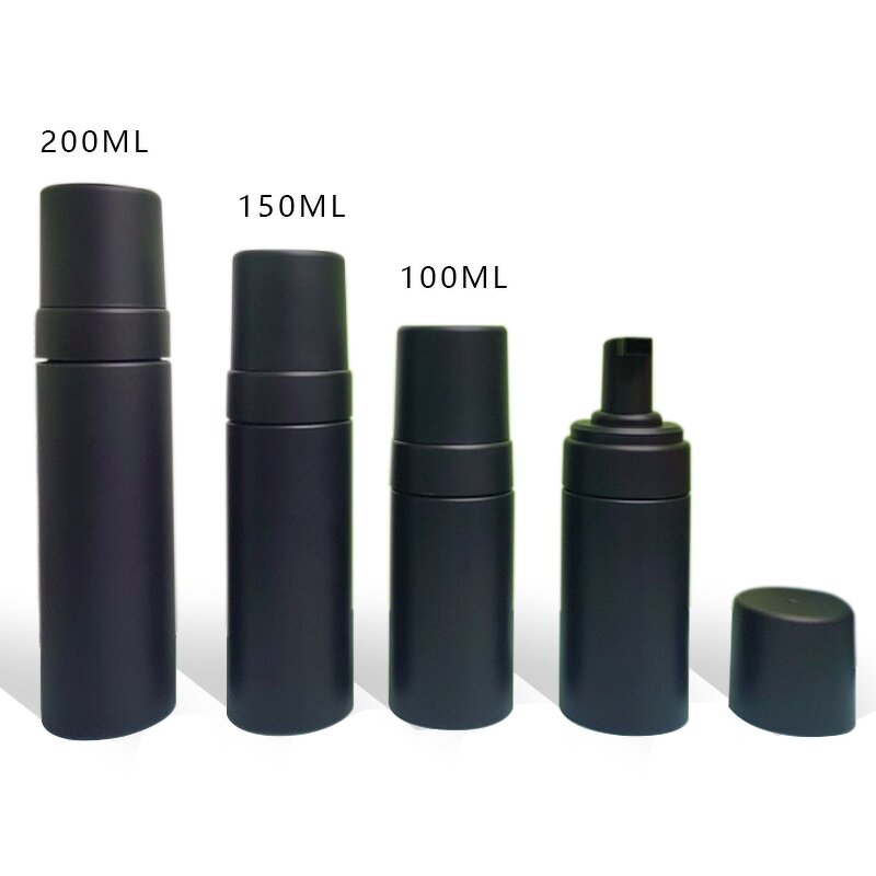 Foaming Mousse Pump Bottle Manufacturer - 2025 Factory Price Matte Black Pet Face Cleanser Liquid 100ML 150ml 200ml for