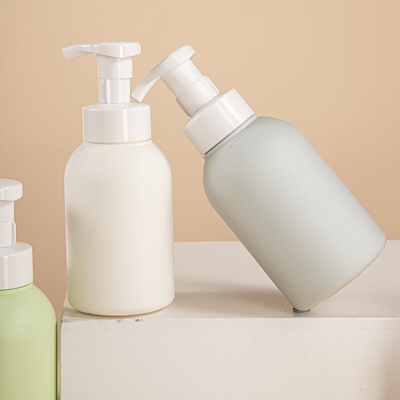 Plastic Bottles Manufacturer - Factory Wholesale 300ml PE Transparent Pink Sticker Label Empty for Shampoo Conditioner