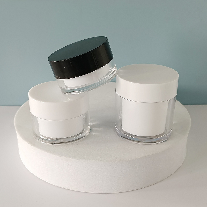 Cream Jar Manufacturer - Manufacturers Sell Double-Layer PET 20g 30g 50g Body Milk Cans White Plastic Double-layer with