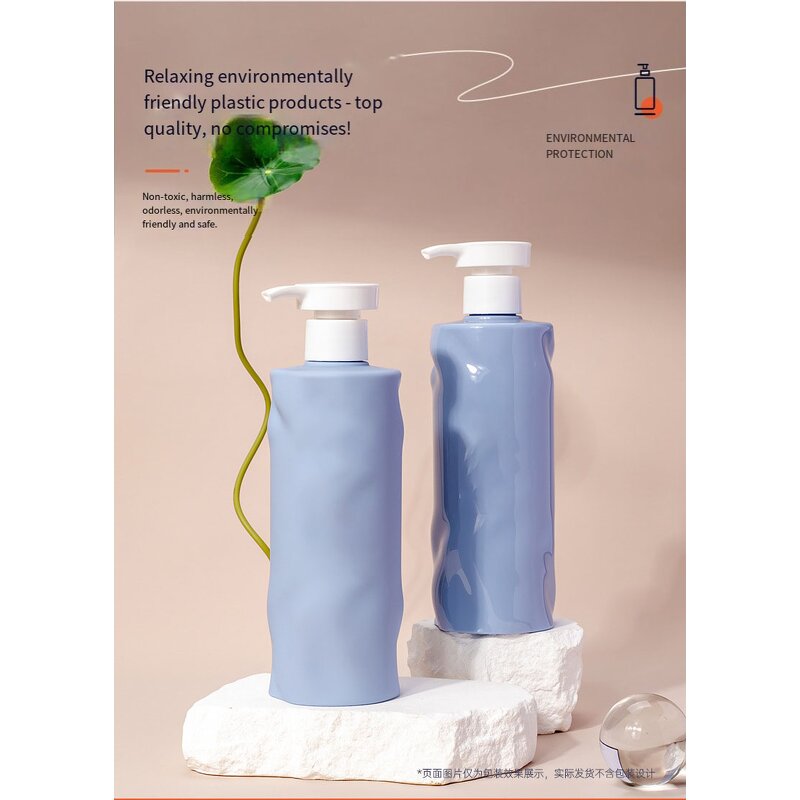 Foam Pump Bottle Manufacturer - 300ml PET Cylinder with Ripple Design and Silk Screen Printing for Shampoo Bath Cosmetic