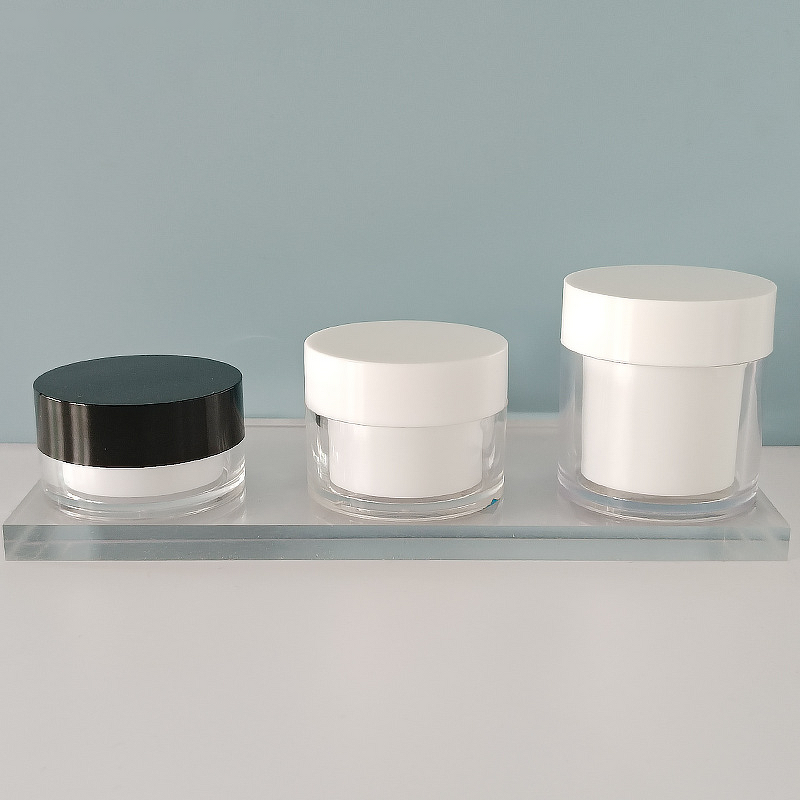 Cream Jar Manufacturer - Manufacturers Sell Double-Layer PET 20g 30g 50g Body Milk Cans White Plastic Double-layer with