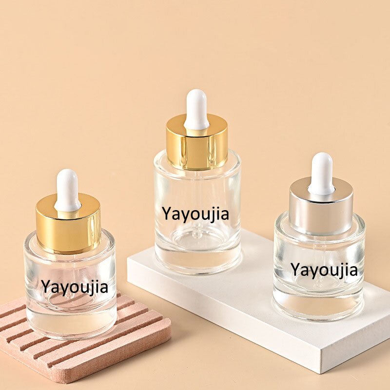 Glass Dropper Bottles Manufacturer - 20ml 30ml 50ml Round Thick Bottom with Transparent Green Golden/Silver/Black/White