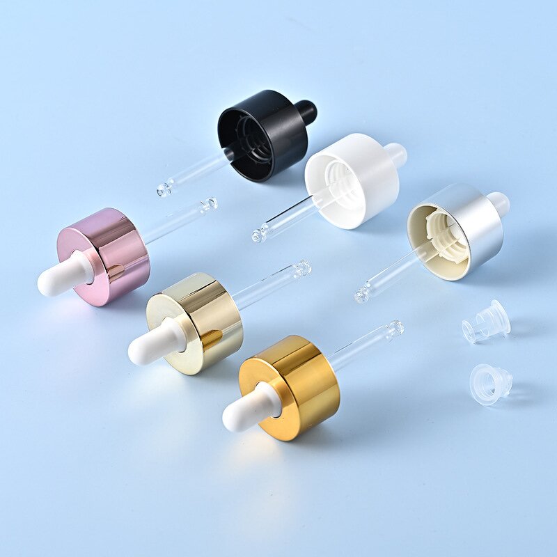 Glass Dropper Bottles Manufacturer - 20ml 30ml 50ml Round Thick Bottom with Transparent Green Golden/Silver/Black/White