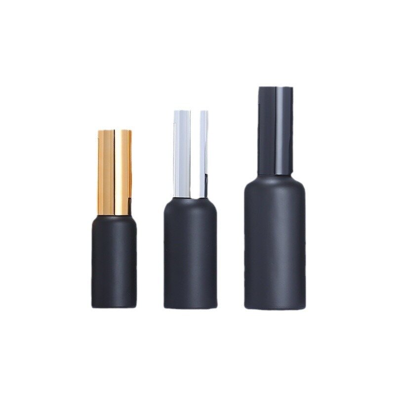 Glass Serum Bottles Manufacturer - In Stock Customized Matte Black Flat Shape 5ml to 100ml Fine Mist Perfume Spray with