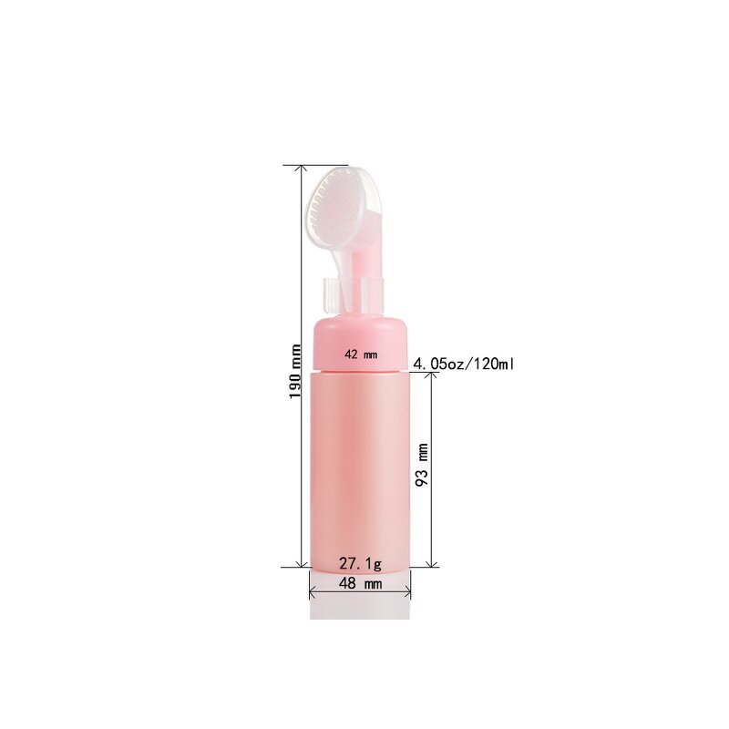 Foam Pump Bottles Manufacturer - Wholesale 100ml 120ml 150ml 200ml Pink Facial Mousse with Silicone Brush Pump