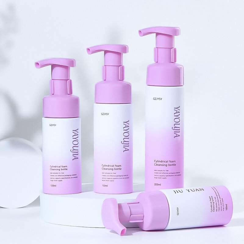 Mousse Bottle Manufacturer - New Plastic 100-120-150ml Face Cleaning Packaging Dispenser Foam White Purple Shampoo Skin