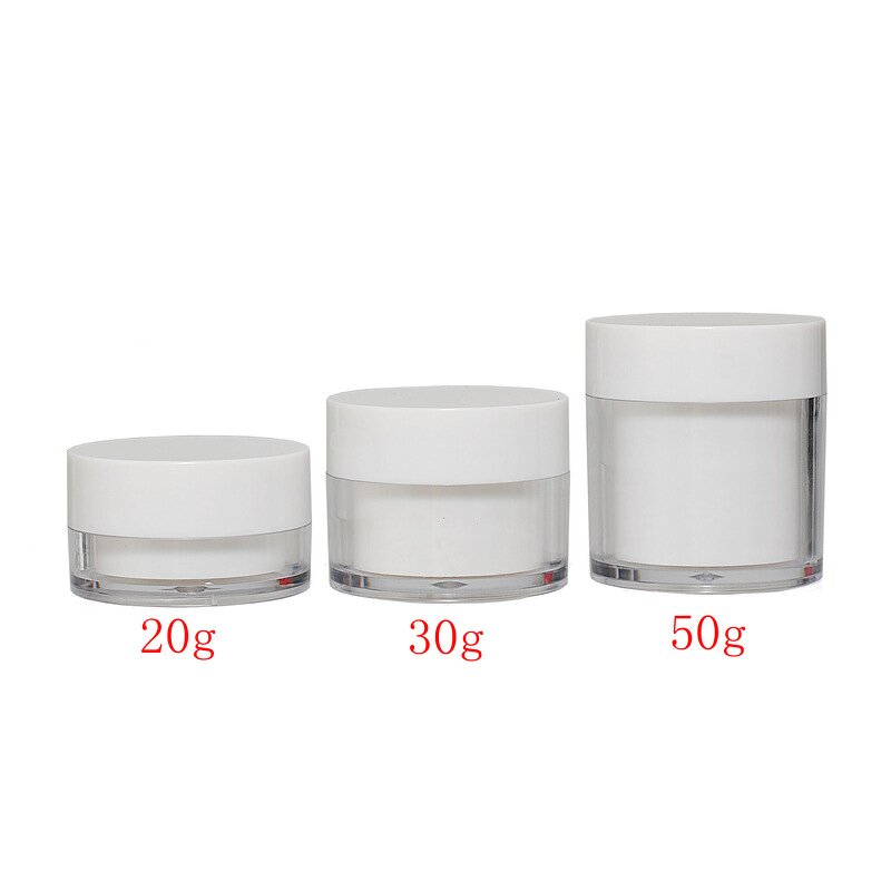 Plastic Cosmetic Jar Manufacturer - 20g 30g 50g White Round Empty for Skin Care Serum Shampoo Face & Hair Cream