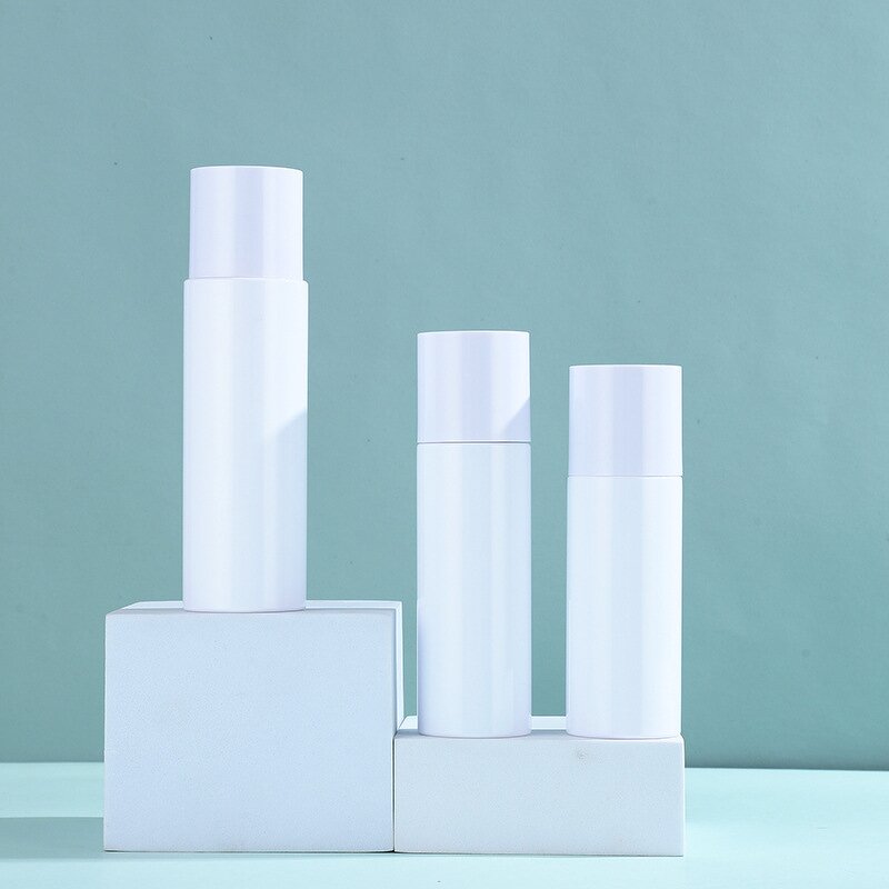 Lotion Bottles Manufacturer - In Stock 100ml 120ml 150ml 250ml 300ml Round White for Plastic PET Skin Care Serum & Toner