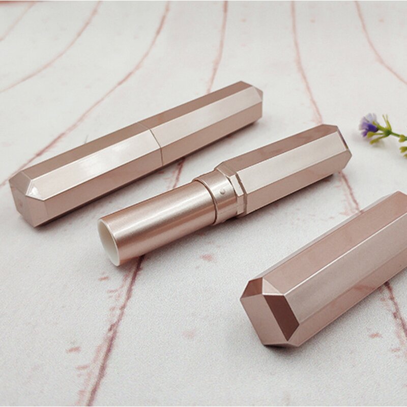 Lipstick Tube Manufacturer - Luxury 3G Rose Gold Custom Empty Eco-Friendly ABS Lip Balm Container Plastic Lip Stick Case
