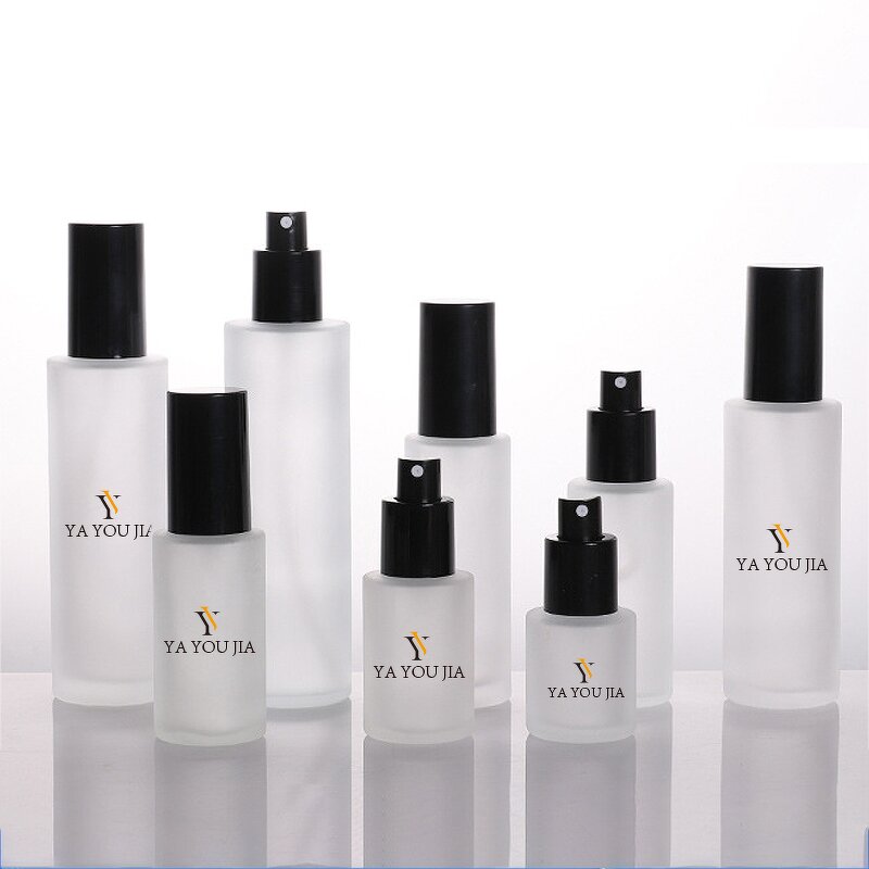 Glass Spray Bottles Manufacturer - Wholesales 20ml-120ml Clear Frosted for Cosmetic Lotion & Eye Drops with Screw Cap