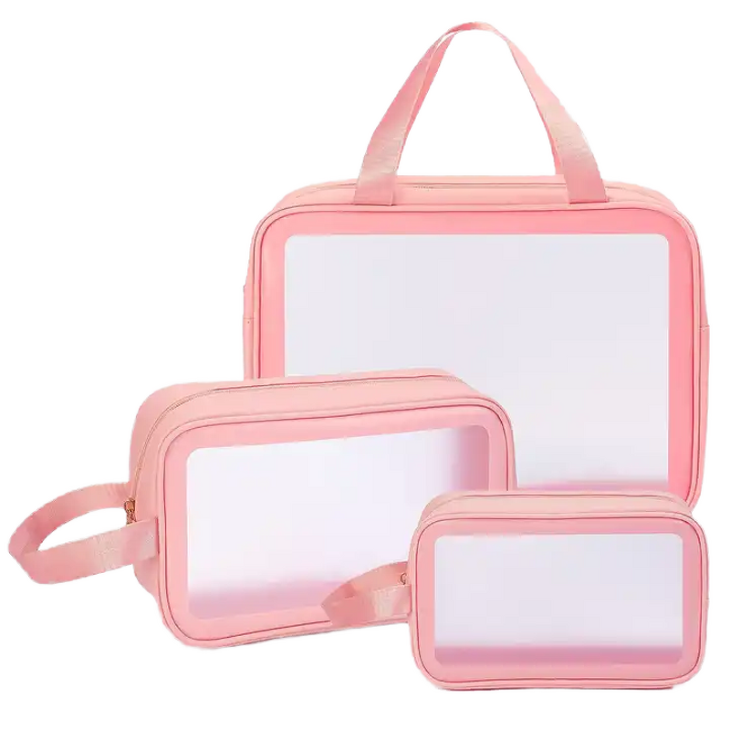 Cosmetic Travel Bag Manufacturer - Large Capacity PVC Waterproof with Zipper for Lipstick Face Mask Lotion Perfume Blush
