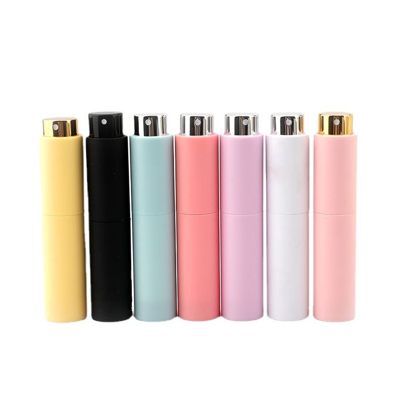 Perfume Bottle Manufacturer - Factory Stock 8ml 10ml Colored Plastic Round Shape Rotating Glass Mouth Refillable Spraying