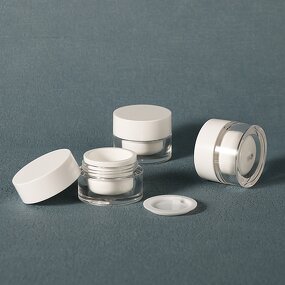 Cosmetic Sample Bottles Manufacturer - In Stock Double Layer 5G Plastic Acrylic Cap Face Cream Travel Portable Trial Jar