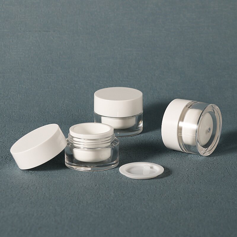 Cosmetic Sample Bottles Manufacturer - In Stock Double Layer 5G Plastic Acrylic Cap Face Cream Travel Portable Trial Jar