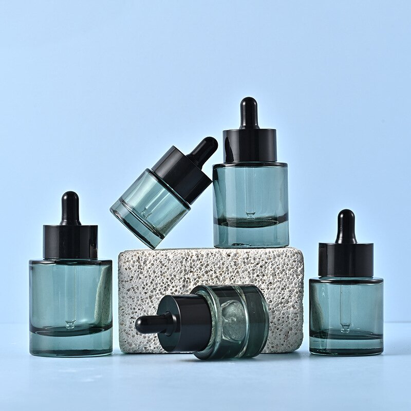 Glass Dropper Bottles Manufacturer - 20ml 30ml 50ml Round Thick Bottom with Transparent Green Golden/Silver/Black/White