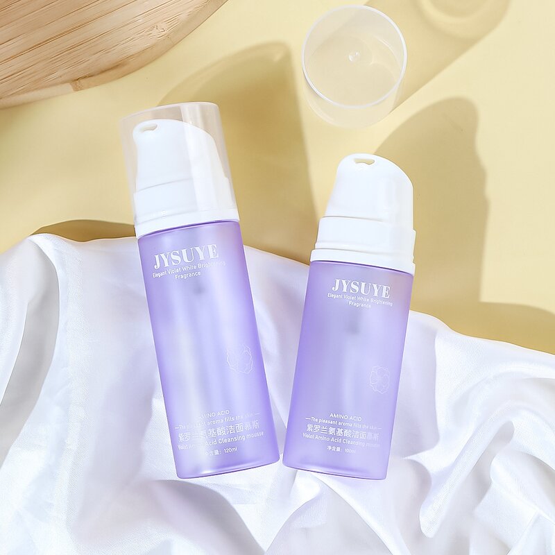 Foam Dispenser Pump Bottles Manufacturer - 100% PCR Reusable PET 100/120/150 ML Clear Purple Green Frost Facia Cleanser