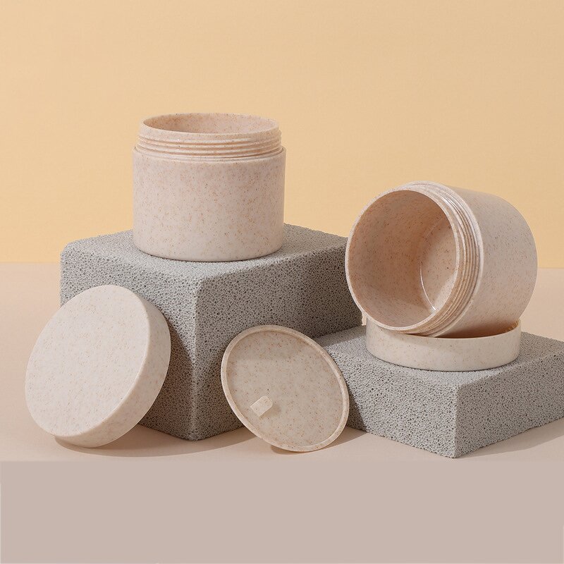 Wheat Straw Jar Manufacturer - Customized 100g 8oz New Style Biodegradable Empty Body Lotion Container for Skin Care