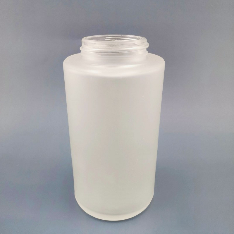 Glass Bottle Manufacturer - Customized 9oz 300ml Cylindrical Matte Black and White Frosted Transparent Foam Pump With Metal