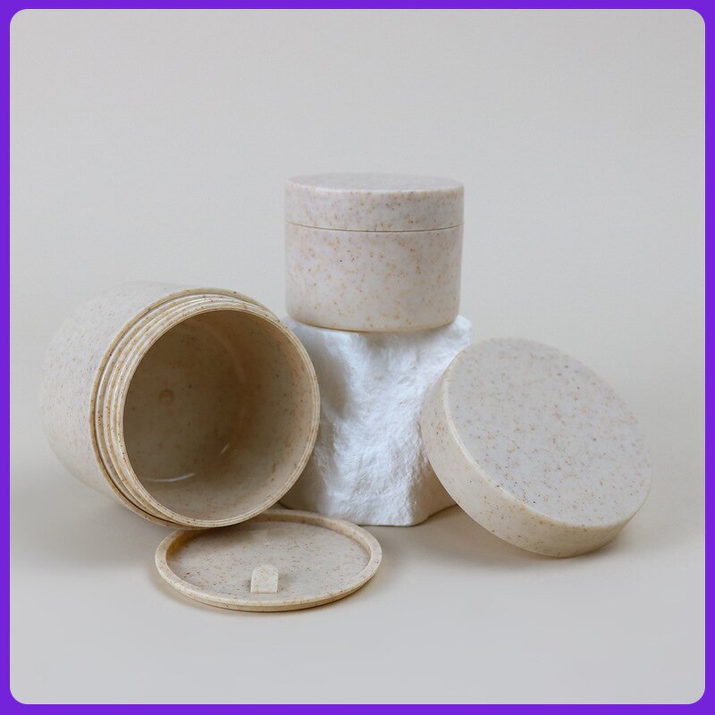 Wheat Straw Bottle Manufacturer - Custom Eco-Friendly Biodegradable 10-250ml Plastic Cosmetic Packaging Container Jar for
