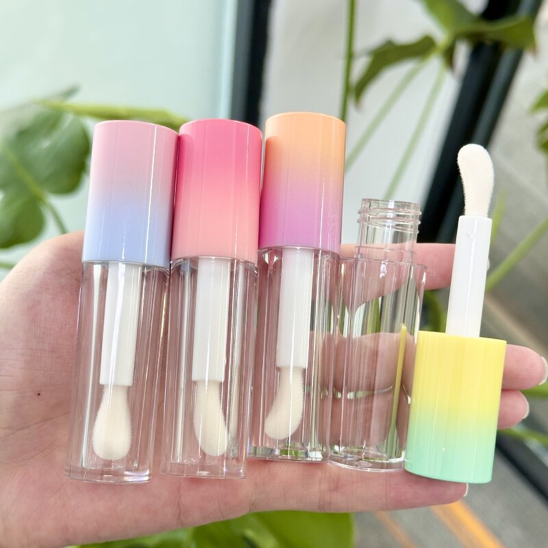 Lipgloss Tubes Manufacturer - In Stock 6ml Plastic Big Brush Wand Custom Applicator Screw Cap Lip Gloss Wand
