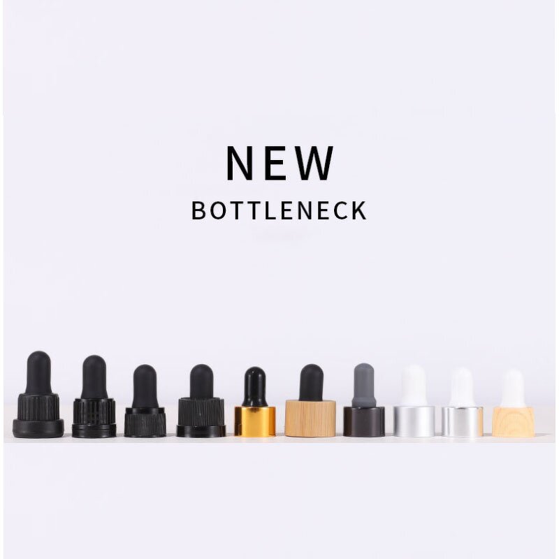 Glass Dropper Bottle Manufacturer - Warehouse Matte Black 5ml to 100ml Round Flat Sizes for Face Cream Essential Oil 1oz