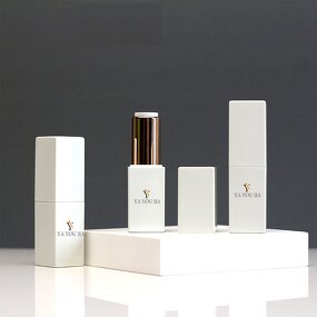 Lipstick Tube Manufacturer - New Stock 3.5g Hot Sale Luxury Square Magnetic Weighted ABS with Screw Cap White Color Lip