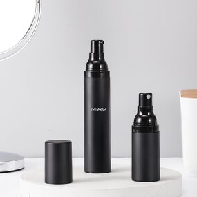 Airless Pump Bottles Manufacturer - In Stock High Quality Black Circle Matte Plastic 15ml 50ml for Lotion & Shampoo 30ml