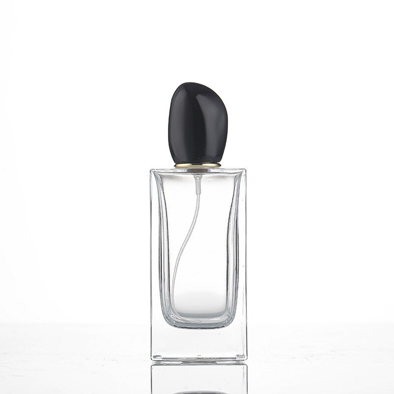 Perfume Glass Bottle Manufacturer - High-End 50ml Square Thick Bottom with Screen Printing 30ml & 100ml Sizes Available
