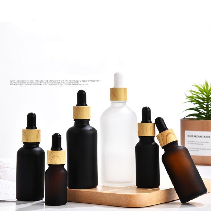 Glass Dropper Bottles Manufacturer - Hot Sale Matte White Wood Grain Lid 20ml Essential Oil 40ml Capacity Sizes 5ml 10ml