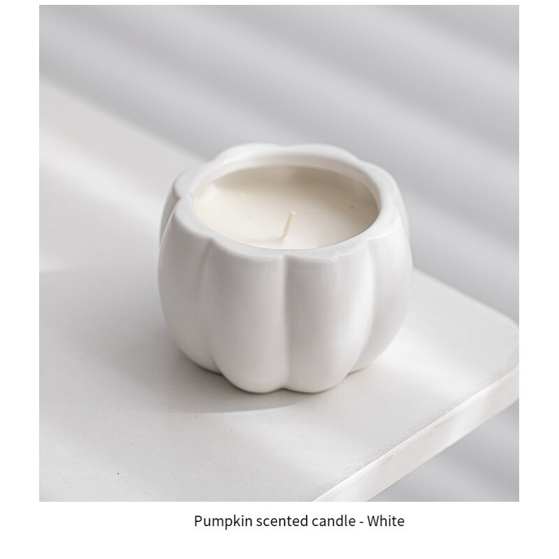 Candle Jars Manufacturer - High Quality Customizable Color Ceramic Pumpkin Empty with Lid for Packaging and Gifts