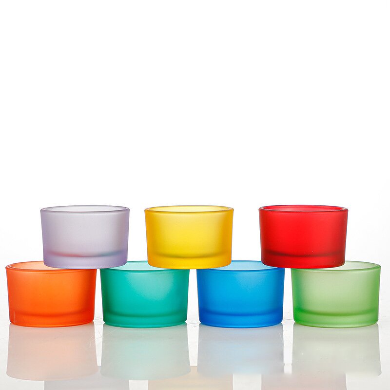 Candle Jars Manufacturer - Wholesale 1.5 oz Mini Green Glass with Cork Seal Iridescent Empty with Plastic Lid