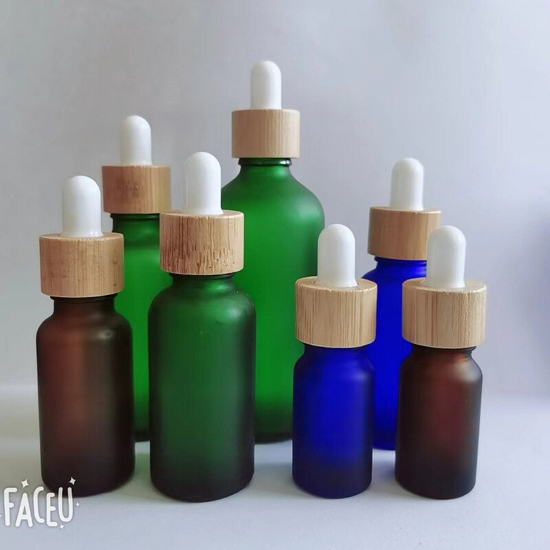 Skincare Packaging Set Manufacturer - 5ml to 100ml Glass Dropper Bottles Round and Flat Bamboo for Hair Serum Oil