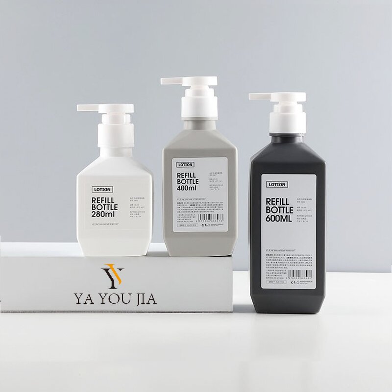 Plastic Bottle Manufacturer - New Square Shape HDPE 280ml 400ml 500ml 600ml Empty Body Cream Washing 200ml 1000ml Lotion