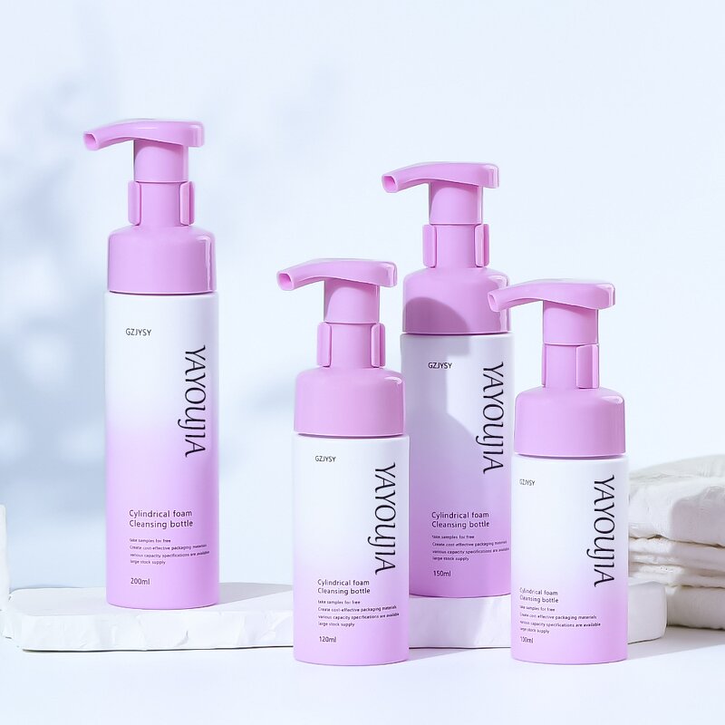 Mousse Bottle Manufacturer - New Plastic 100-120-150ml Face Cleaning Packaging Dispenser Foam White Purple Shampoo Skin