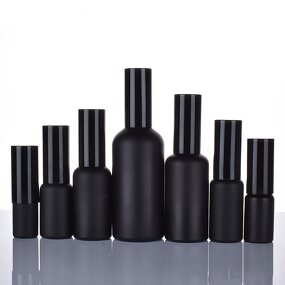 Glass Mist Sprayer Bottles Manufacturer - Matte Black 100ml/50ml/30ml/5ml/20ml for Cosmetics Hair Care Face Cream-Custom