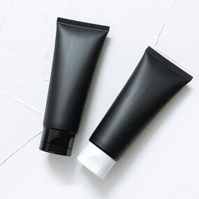 Cosmetic Tube Manufacturer - Matte Black Plastic 100ml Soft Squeeze 3.4fl.oz. Flip Top Lid Facial Cleanser Skin Care