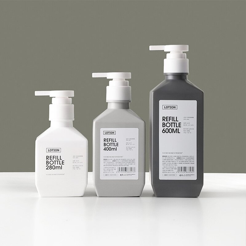 Plastic Bottle Manufacturer - New Square Shape HDPE 280ml 400ml 500ml 600ml Empty Body Cream Washing 200ml 1000ml Lotion