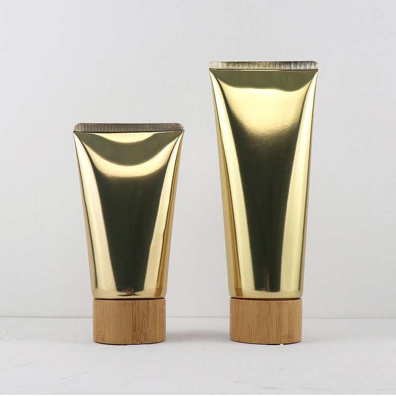 Sunscreen Tube Manufacturer - Empty Cosmetic Soft White PE Plastic with Bamboo Cover 15g-250g Options for Face Masks