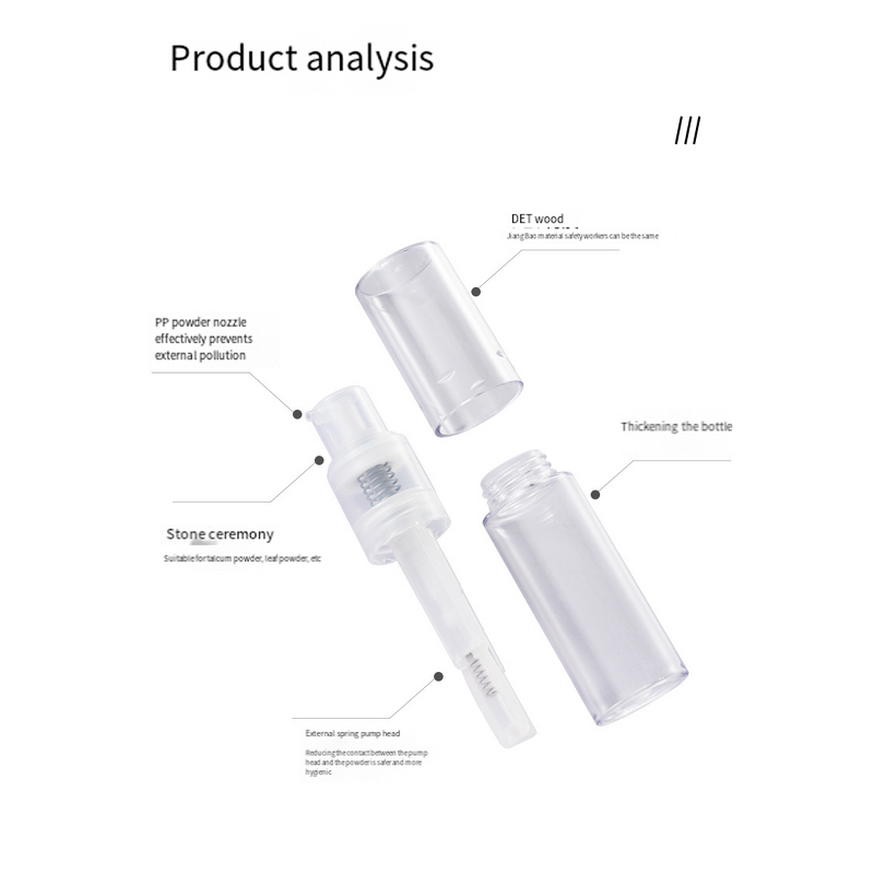 Powder Spray Bottle Manufacturer - 28g Empty White Cosmetic Body Glitter Dust Plastic 1oz Talc Loose Powder Bottle