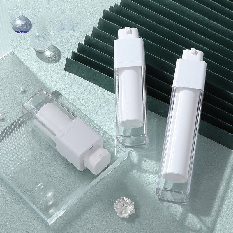 Vacuum Bottles Manufacturer - Wholesale 15ml 30ml 50ml Refillable Frosted Square Acrylic with Airless Pump for Cosmetic Lotion