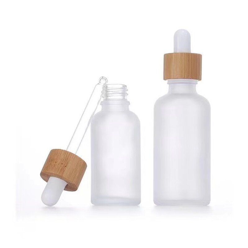 Essential Oil Dropper Bottle Manufacturer - Transparent Frosted Glass Empty 5ml 15ml 20ml 30ml 50ml 100ml with Bamboo