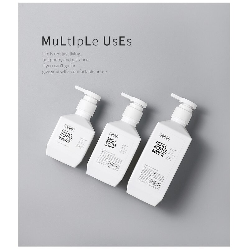 Plastic Bottle Manufacturer - New Square Shape HDPE 280ml 400ml 500ml 600ml Empty Body Cream Washing 200ml 1000ml Lotion