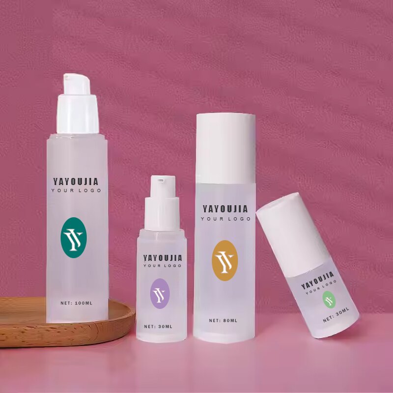 Airless Pump Bottles Manufacturer - Stock 15ml-100ml Skin Care Lotion Spray Bottle Clear Frosted Matte Plastic with White