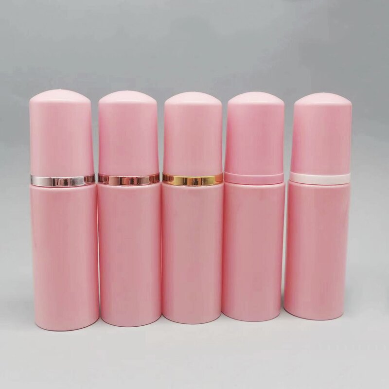 Foam Pump Bottle Manufacturer - Wholesale 50ml 2oz Frosted Pet Plastic Rose Gold Lid with Eyelash Cleaning Shampoo Capacity