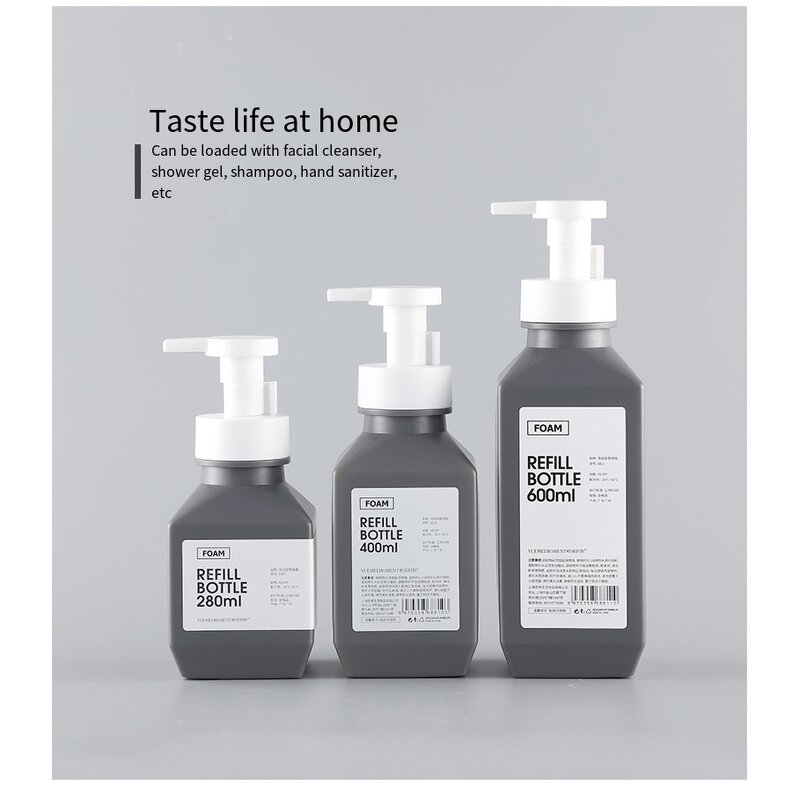 Soap Dispenser Manufacturer - 80ml 500ml 1000ml 400ml 600ml Facial Cleanser Plastic Pump Bottles HDPE Square Foam Pump