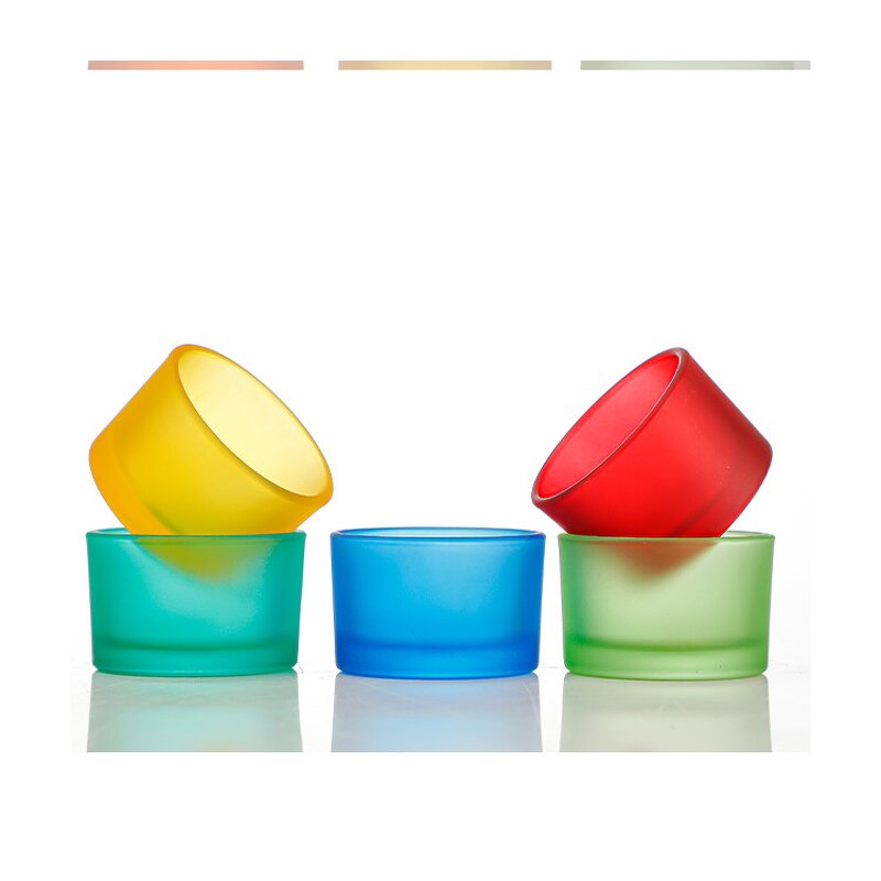 Candle Jars Manufacturer - Wholesale 1.5 oz Mini Green Glass with Cork Seal Iridescent Empty with Plastic Lid