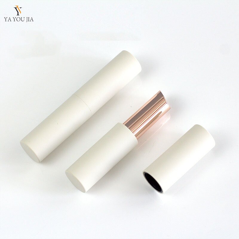 Lip Balm Bottle Manufacturer - New Stock 3.5g Matte White DIY Cosmetic Empty ABS Lipstick Screw Cap Packaging Container