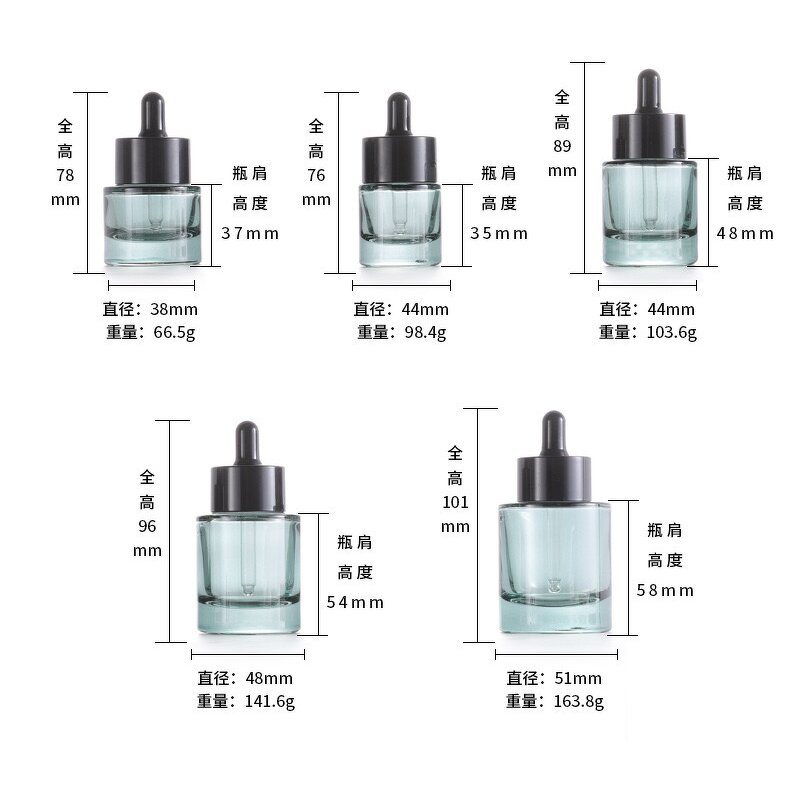 Glass Dropper Bottle Manufacturer - Wholesale New 20ml 30ml 40ml Empty Transparent Flat Cylinder for Essential Oil and
