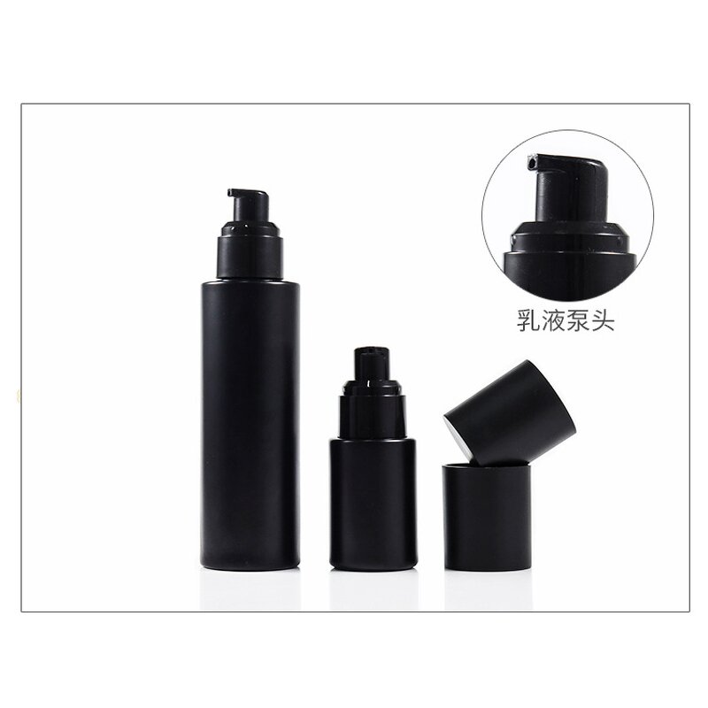 Cosmetic Face Cream Jars Manufacturer - Wholesale 10g 50g Matte Black 30ml 100ml Black Pump Spray Bottles Frosted Glass